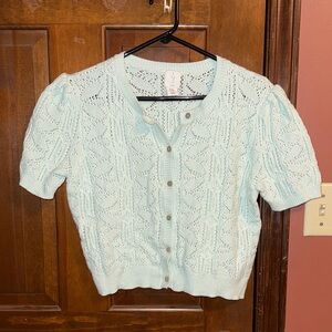 Knit Teal Button Down